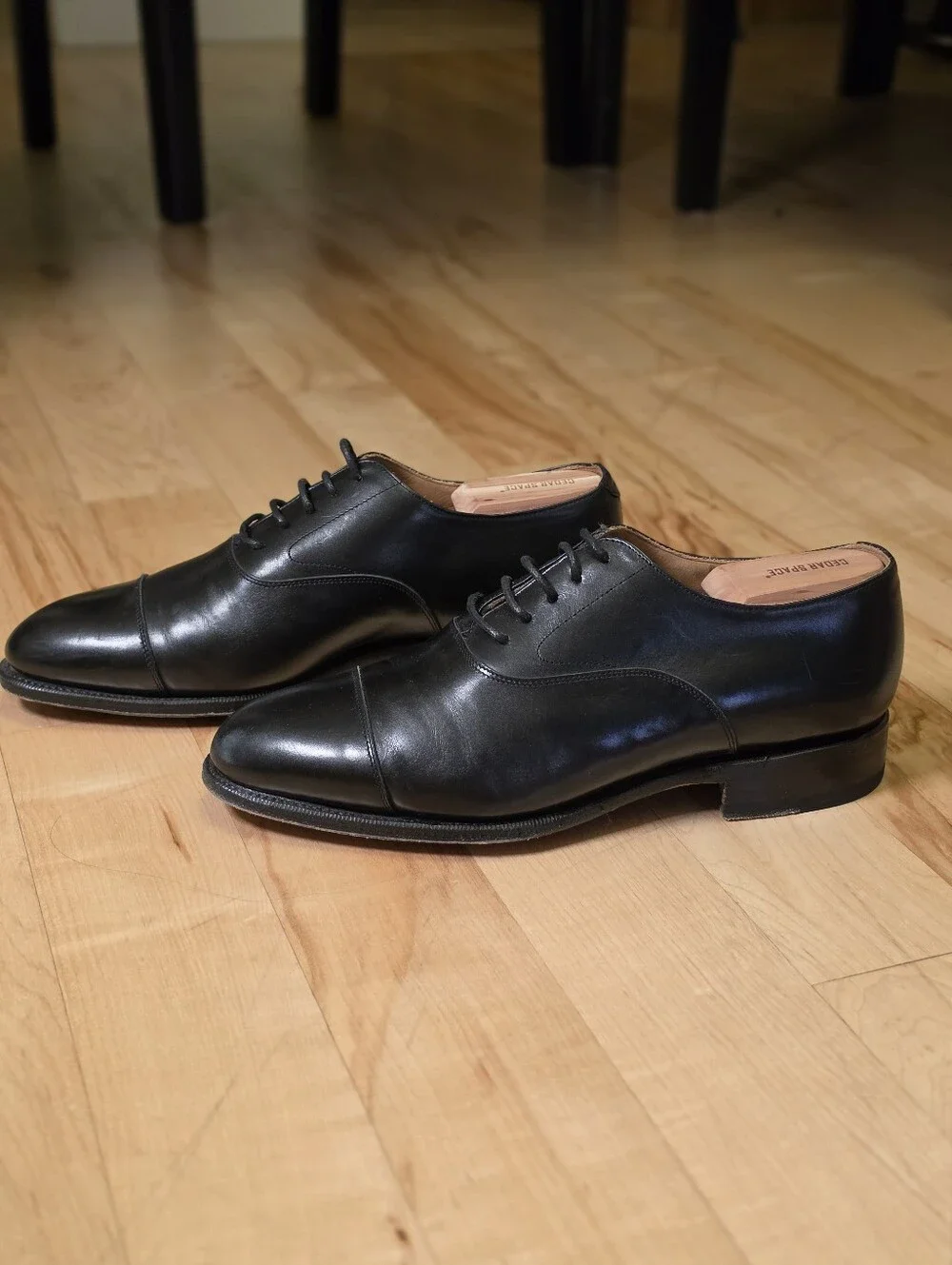 Meermin 101198 Black Oxford Dress Shoes UK 7.5 G / US 8.5 3E Wide calf Leather